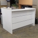 MDD VALDE Linear Reception Desk, White, with LED Lighted Front